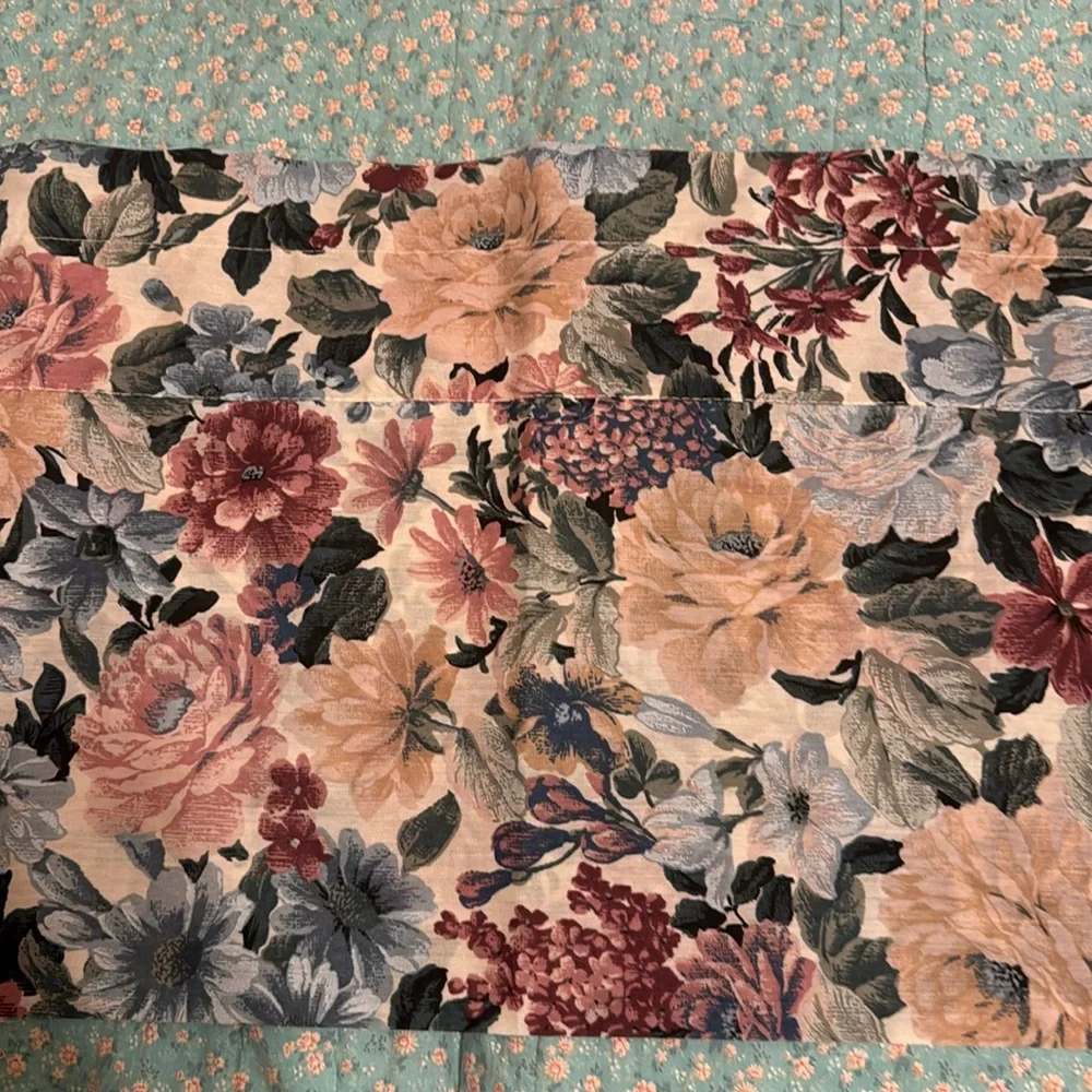Curtain Floral Valance with Pink & Blue Spring Colors